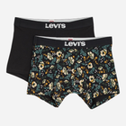 Набір трусів-боксерів чоловічих бавовняних Levi's Flower Aop Boxer Brief 2P 701229538-001 L 2 шт Чорний (8720245656177)