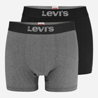 Набір трусів-боксерів чоловічих бавовняних Levi's Herringbone Boxer Brief 2P 701229543-003 XL 2 шт Чорний/Сірий (8720245660174)