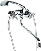 Смеситель для ванны Aquatica PM-5C457C 1/2" гусак изогнутый дивертор встраиваемый шаровой двухвентильный с душевым шлангом хром (33-102-9780220)