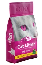 Наповнювач для котячих туалетів Catfun бентонітовий з ароматом дитячої присипки, (8.4 кг) 10 л