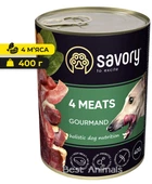 Влажный корм для собак Savory Dog Gourmand 4 вида мяса