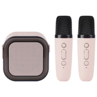 Bluetooth колонка K12 + 2 микрофона Pink