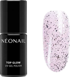 Top do paznokci NeoNail Glow Top hybrydowy Silver Flakes 7.2 ml (5903657884687)