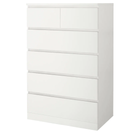 Комод MALM на 6 ящиков IKEA 604.036.02 белый