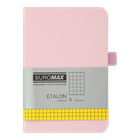 Книга записна Buromax Etalon 95*140мм 96 аркушів у клітинку обкладинка штучна шкіра Рожевий (BM.296160-10)