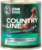 Вологий корм для собак John Dog Country Line зі свининою 800 г (5903769004256)