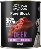 Karma mokra dla psów John Dog Pure Black z jeleniem 800 g (5903769003914)