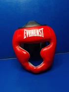 Шлем-маска тренировочная каратэ EVERLAST кожа красный