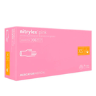 Рукавички нітрилові Mercator Nitrylex PINK неопудрені, розмір XS, 100 шт