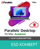 Электронная лицензия в конверте Parallels Desktop Academic для Mac подписка 1 год (ESD) (ESDPDA1YSUBEU)