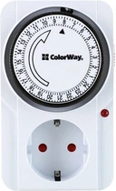 Таймер-розетка ColorWay CW-STM01-24H (16A/3680W) механічний добовий 24Н