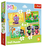 Пазли 4 в 1 Зустрічайте Майло та його друзів. Milo (12,24,20,15 ел.) 34654 (Trefl)