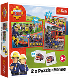 Пазли 2 в 1 + Мемо. Команда пожежника Сема. Fireman Sam's squad 93334 (Trefl)