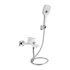 Змішувач для ванни Qtap Gemini хром-білий з душовим гарнітуром (QTGEM259CRW45683)