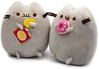 Набор Мягких игрушек Пушин кэт Pusheen cat S&T с Пончиком и с Чипсом в лапках 12х15см Серый (vol-9979)