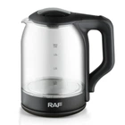 Электрочайник RAF R.7839 стеклянный дисковый с LED подсветкой 2L 2000W Black (3_05920)