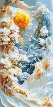 Картина по номерам Абстракция: горные цветы 40*80 см Оригами LW 5104