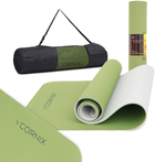 Коврик спортивный Cornix TPE 183 x 61 x 0.6 см для йоги и фитнеса XR-0008 Green/Grey