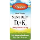 Вітаміни Carlson Вітамін D3+K2 у краплях 2000 МО та 45 мкг Super Daily D3+K2 10.16 мл