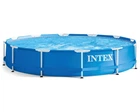 Бассейн круглый каркасный прочный Intex 28210 с сливным клапаном 366х76 см на 6503 л синий