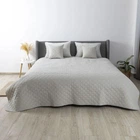 Велюровое двустороннее покрывало ПЕТ Comfort Velour 150х210 см Светло-серый Ромб круглый