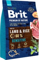 Сухой корм Brit Premium Sensitive Lamb для собак с чувствительным пищеварением со вкусом ягненка