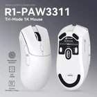 Ігрова комп'ютерна миша Attack Shark R1 White з 2.4G / Bluetooth / дротовим підключенням PixArt PAW3311, 18000DPI