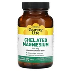 Магній у хелатній формі Country Life Chelated Magnesium 250 mg, 90 таблеток для розслаблення м'язів і здоров'я кісток