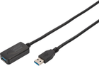 Kabel Digitus USB 3.0 Active Extension 5 m Black (4016032326229)