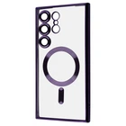 Чохол силіконовий з захистом камери VVave Luxury Metallic Color Ductic Case with MagSafe Magnetic Ring для Samsung Galaxy S25 Ultra deep purple