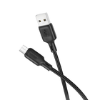 Кабель силіконовий для заряджання та передачі даних USB Type-A - Micro-USB 2 м BOROFONE BX113 Lenny Чорний