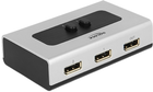 Комутатор Delock 2x DisplayPort 1.1 Grey (4043619876686)