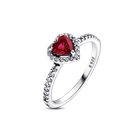 Серебряное кольцо "Красное сердце" 60