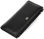 Кошелек женский ST Leather из натуральной кожи с монетницей на магните Черный 55701