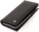 Кошелек портмоне женский ST Leather из натуральной кожи вертикальный на молнии с магнитом Черный 55686