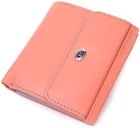Женский кошелек ST Leather из натуральной кожи оранжевый средний двойного сложения с монетницей компактный 55877