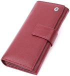 Женский кожаный кошелек ST Leather бордовый вертикальный большой 4 отделения 14 карт с монетницей 55554