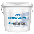 Фарба інтер'єрна білосніжна для стін та стель акрилова Ufarb Ultra White 14кг матова біла