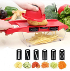 Мультислайсер Овощерезка для овощей и фруктов Slicer c контейнером Красный 6 in 1 (IS33)
