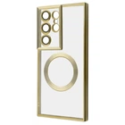 Чохол силіконовий з захистом камери WAVE Premium Metal Color Case with Magnetic Ring для Samsung Galaxy S23 Ultra gold