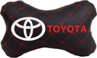 Подушка на підголовник EVAtech ECO 27 х 16 см Toyota Чорна з червоною ниткою (SPCRBRV031)