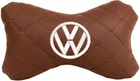 Подушка на подголовник EVAtech ECO 27 х 16 см Volkswagen Коричневая с коричневой нитью (SPCRZZV032)