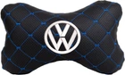Подушка на підголовник EVAtech ECO 27 х 16 см Volkswagen Чорна з синьою ниткою (SPCRBLV032)