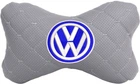 Подушка на подголовник EVAtech ECO 27 х 16 см Volkswagen Серая с серой нитью (SPCRGGVV033)