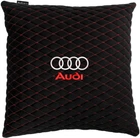 Подушка EVAtech 40 х 40 см Audi Чорна з червоною ниткою (SPBALMRBRV003)