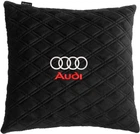 Подушка EVAtech 40 х 40 см Audi Чорна з чорною ниткою (SPBALHRBBV003)