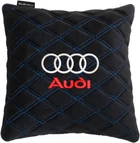 Подушка EVAtech 30 х 30 см Audi Чорна з синьою ниткою (SPSALHRBLV003)