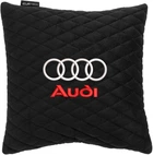 Подушка EVAtech 30 х 30 см Audi Чорна з чорною ниткою (SPSALMRBBV003)