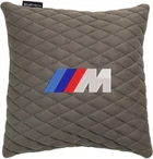 Подушка EVAtech 30 х 30 см BMW M Серая с серой нитью (SPSALMRGGV006)