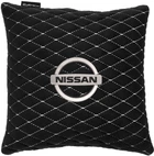 Подушка EVAtech 30 х 30 см Nissan Чорна з білою ниткою (SPSALMRBWV021)